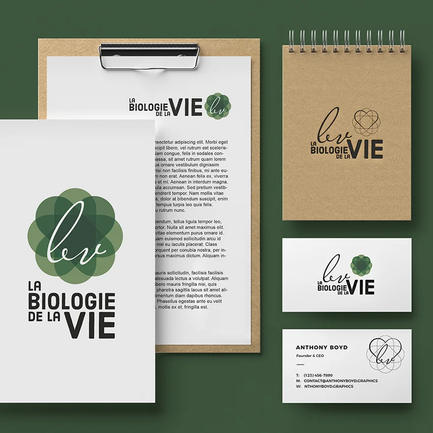 Logo et identité visuelle pour La Biologie de la Vie
